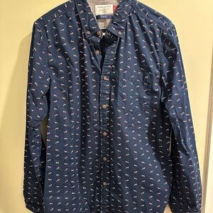 Navy Fox Pattern Shirt